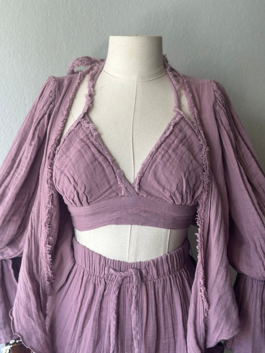 Luna Şortlu 3’lü Takım - Gül Kurusu