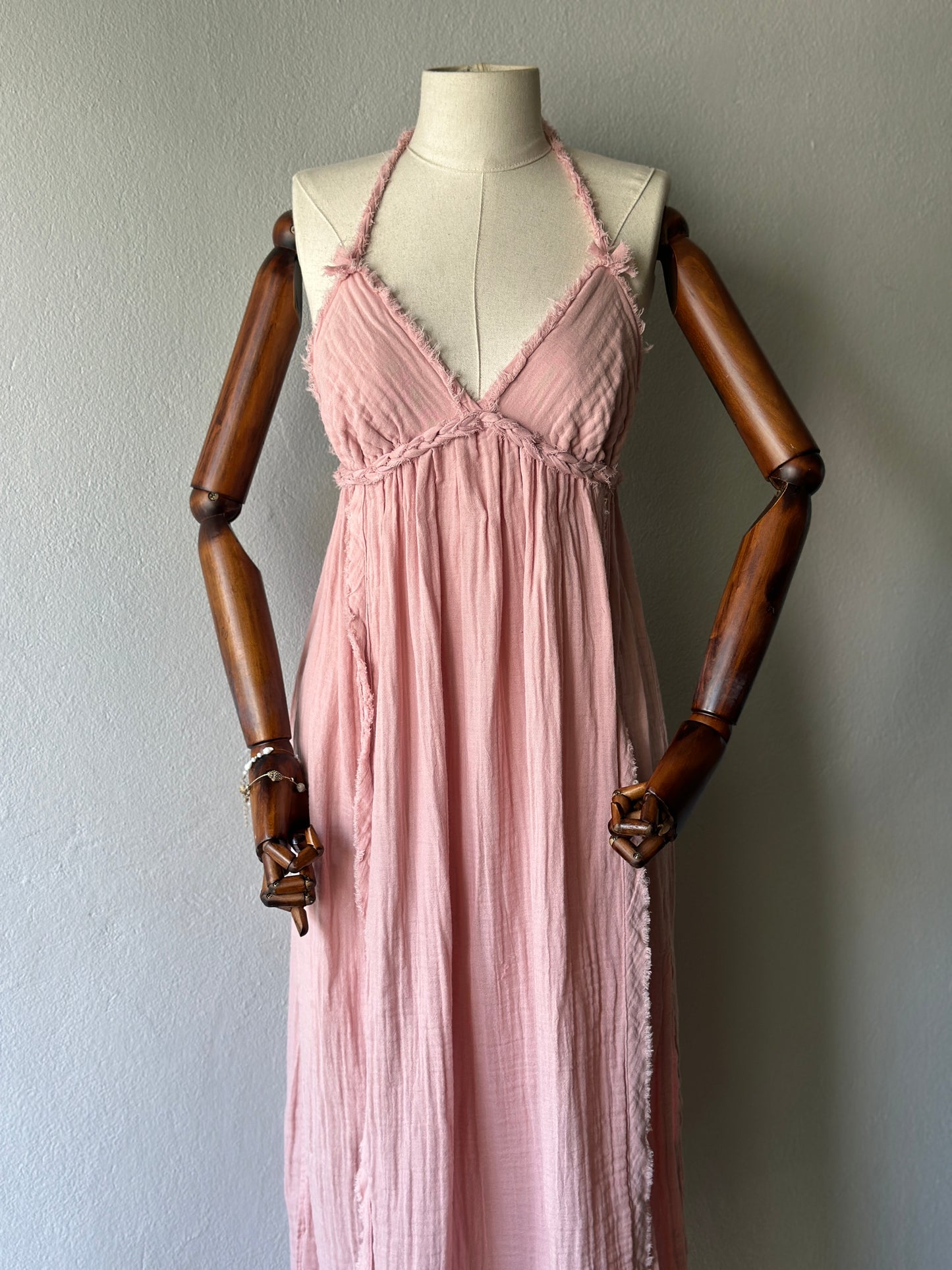 Atina Özel Tasarım Pudra rengi Elbise