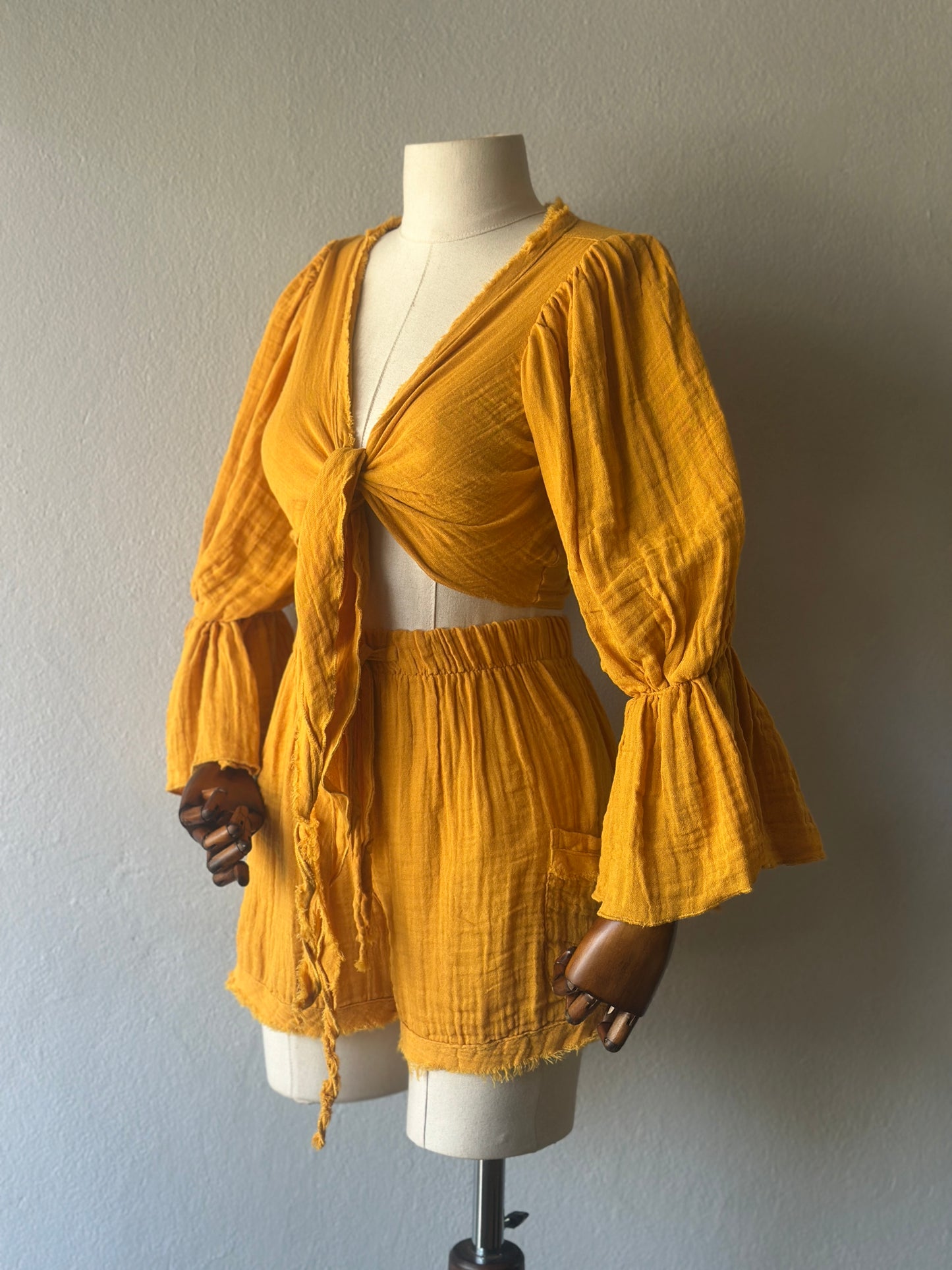 Luna şortlu 2’li Takım - Hardal