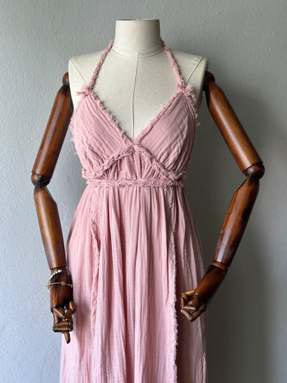 Atina Özel Tasarım Pudra rengi Elbise