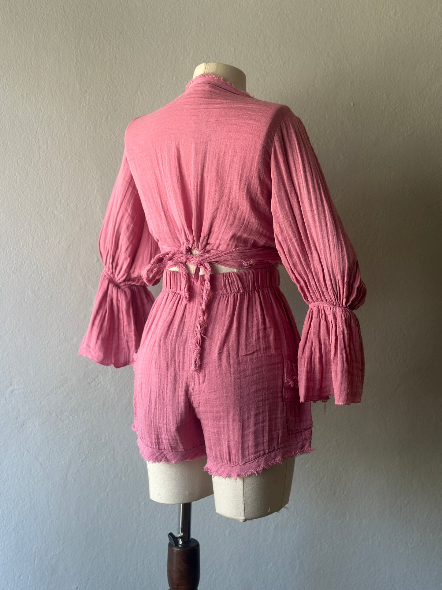 Luna şortlu 2li takım - Pembe