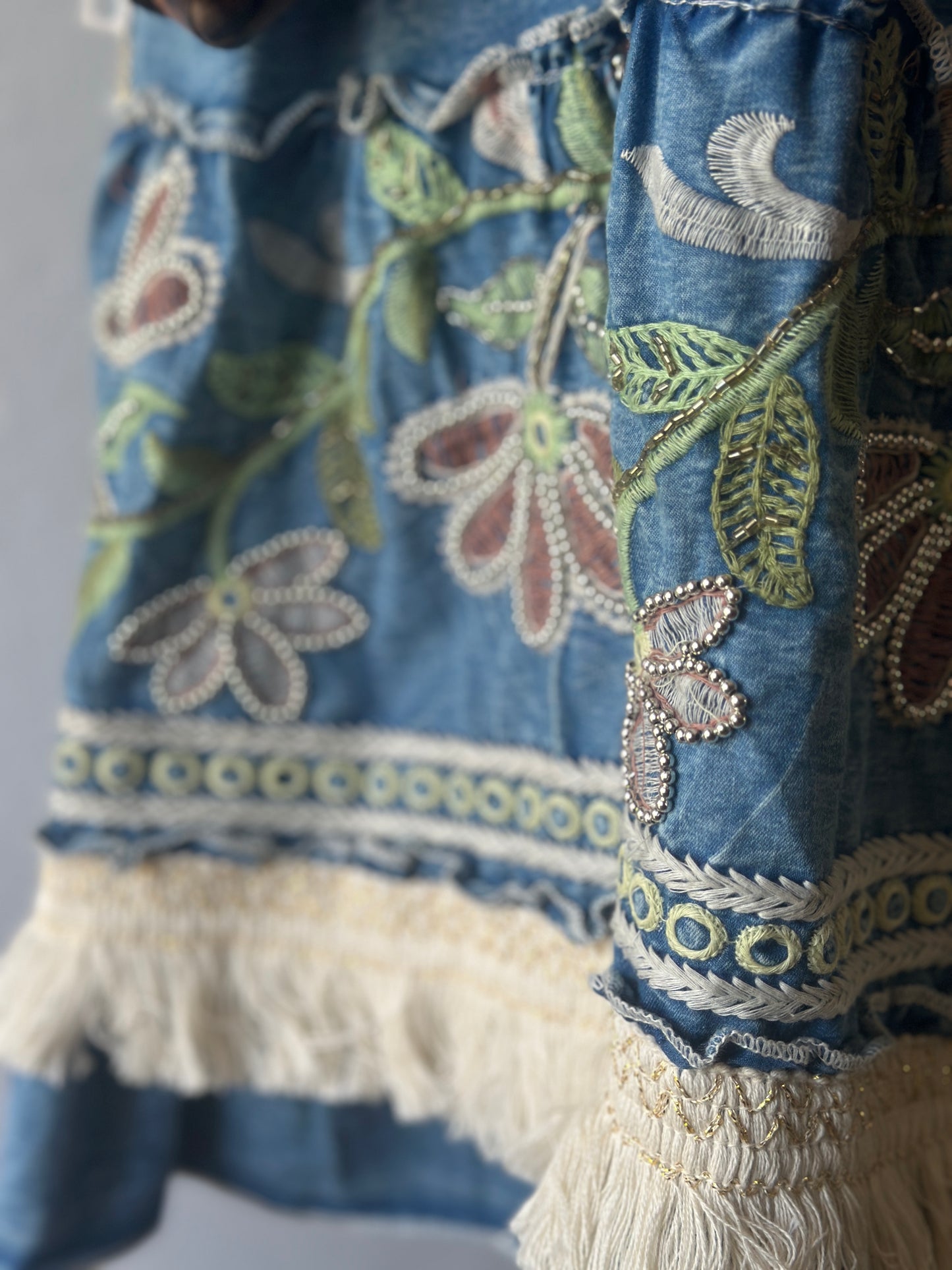 Özel Tasarım El Yapımı Kot Elbise