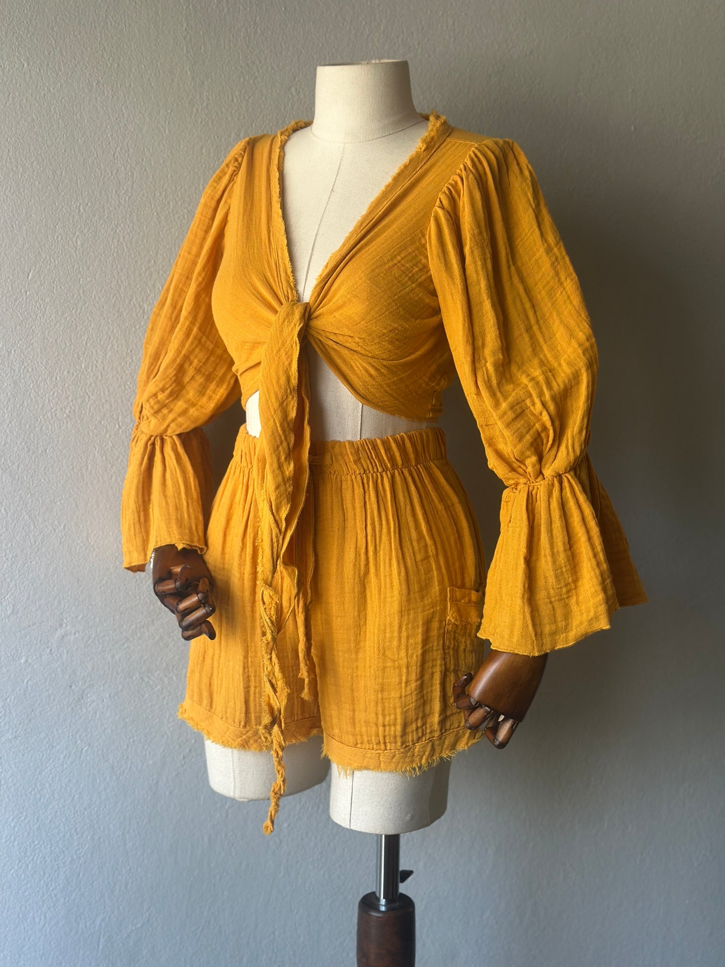 Luna şortlu 2’li Takım - Hardal