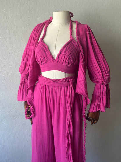 Riva Özel tasarım 3’lü takım - Fuşya