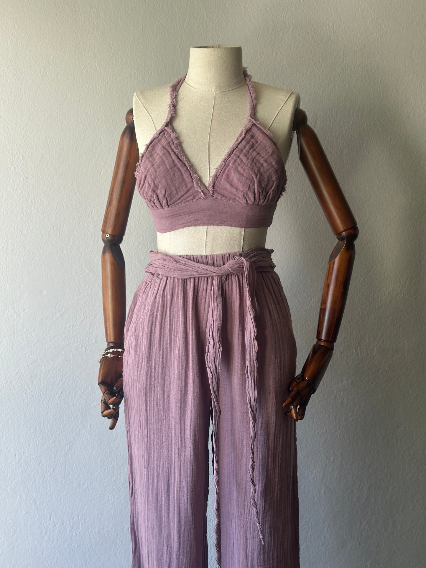 Özel Tasarım büstiyer+pantolon 2’li takım - Gül kurusu