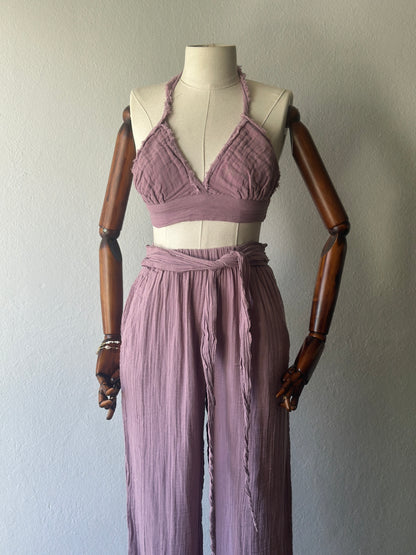 Özel Tasarım büstiyer+pantolon 2’li takım - Gül kurusu