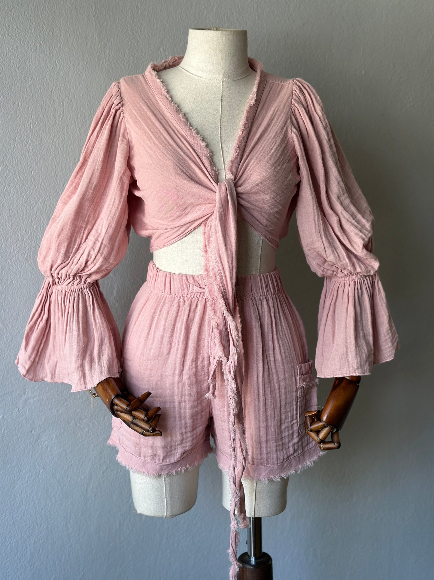 Luna Özel Tasarım Şortlu 2’li Takım - Pudra