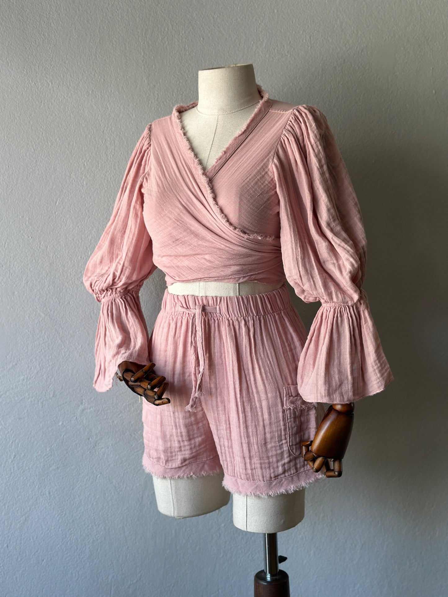 Luna Özel Tasarım Şortlu 2’li Takım - Pudra