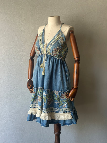 Özel Tasarım El Yapımı Kot Elbise