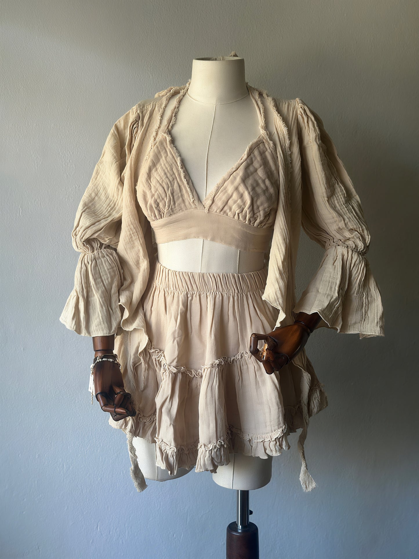 Özel Boho Tasarım 3lü Takım - Bej