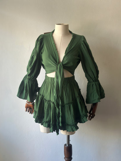 Luna Özel Tasarım 2li Takım - Koyu Yeşil