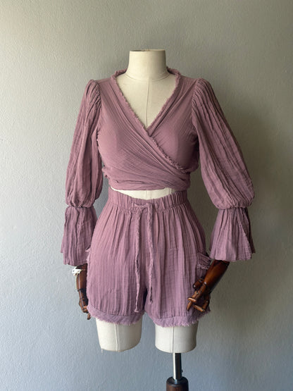 Luna 3lü şortlu takım - Gül Kurusu