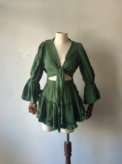 Luna Özel Tasarım 2li Takım - Koyu Yeşil