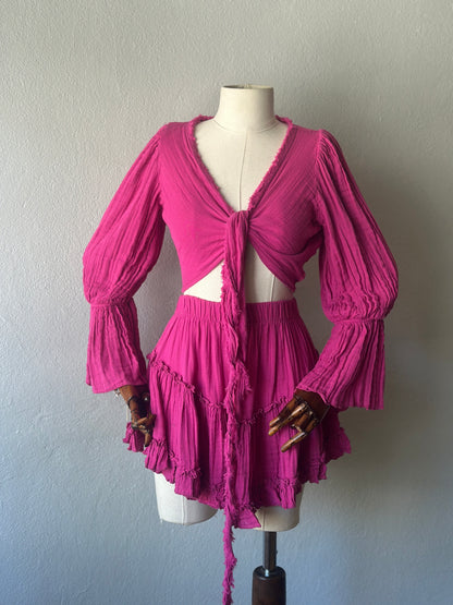 Özel Tasarım Boho 3lü Takım - Fuşya