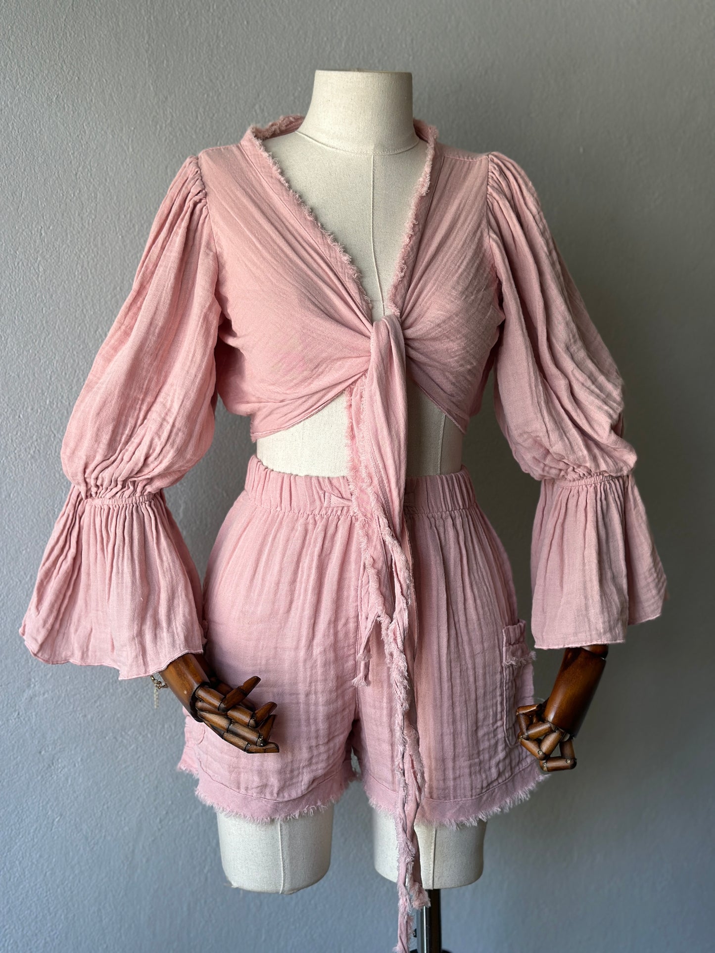 Luna Özel Tasarım Şortlu 2’li Takım - Pudra