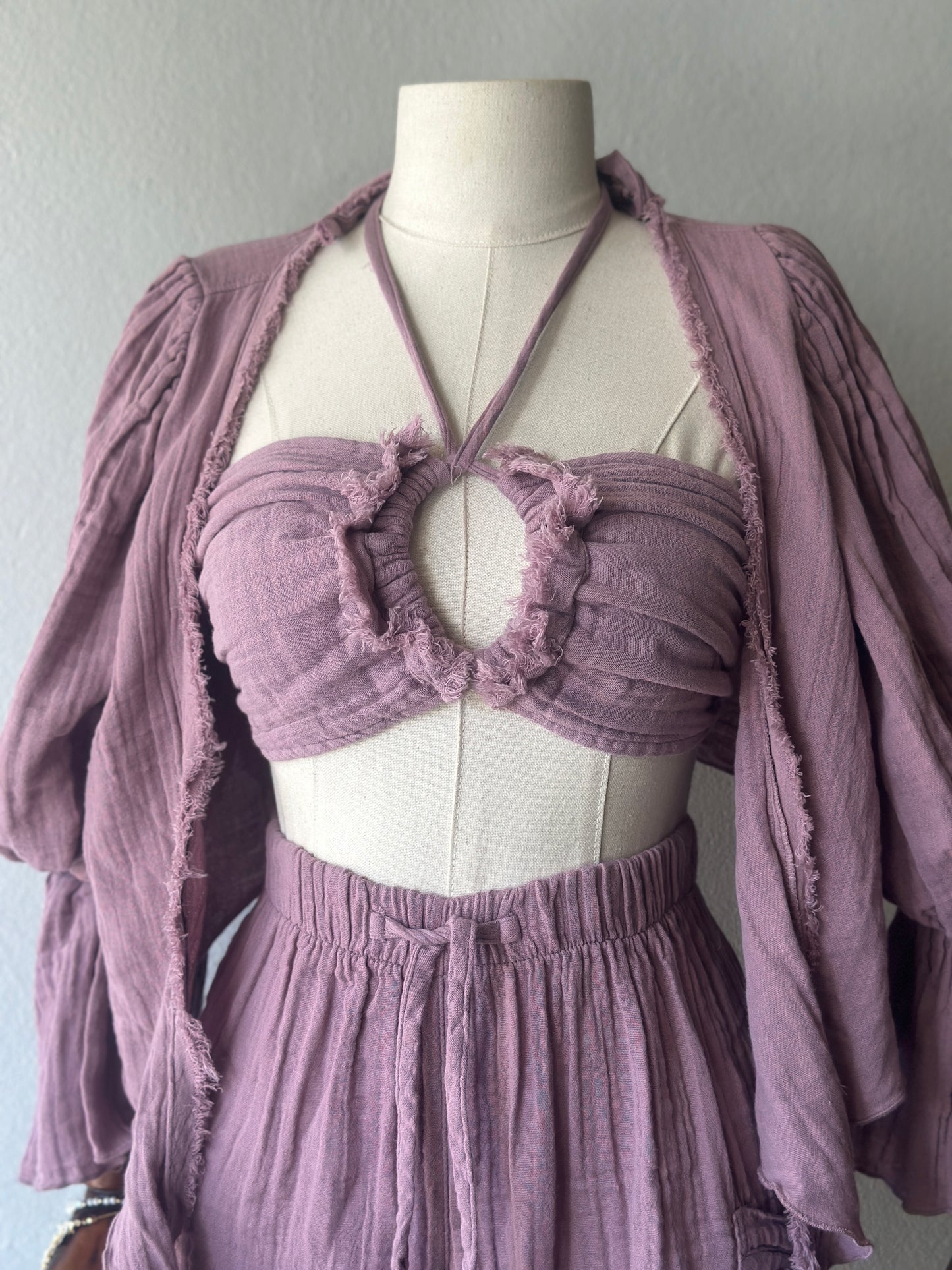 Luna 3lü şortlu takım - Gül Kurusu