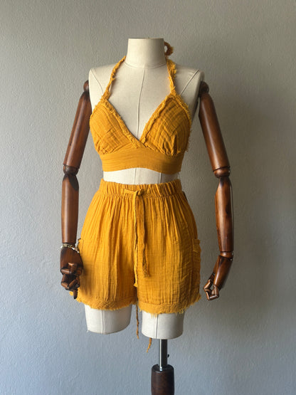 Diva Şortlu 2’li Takım - Hardal