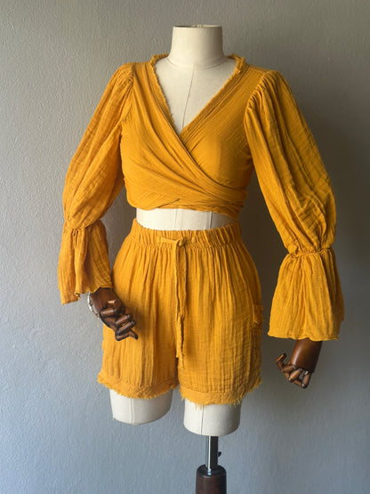 Luna şortlu 2’li Takım - Hardal