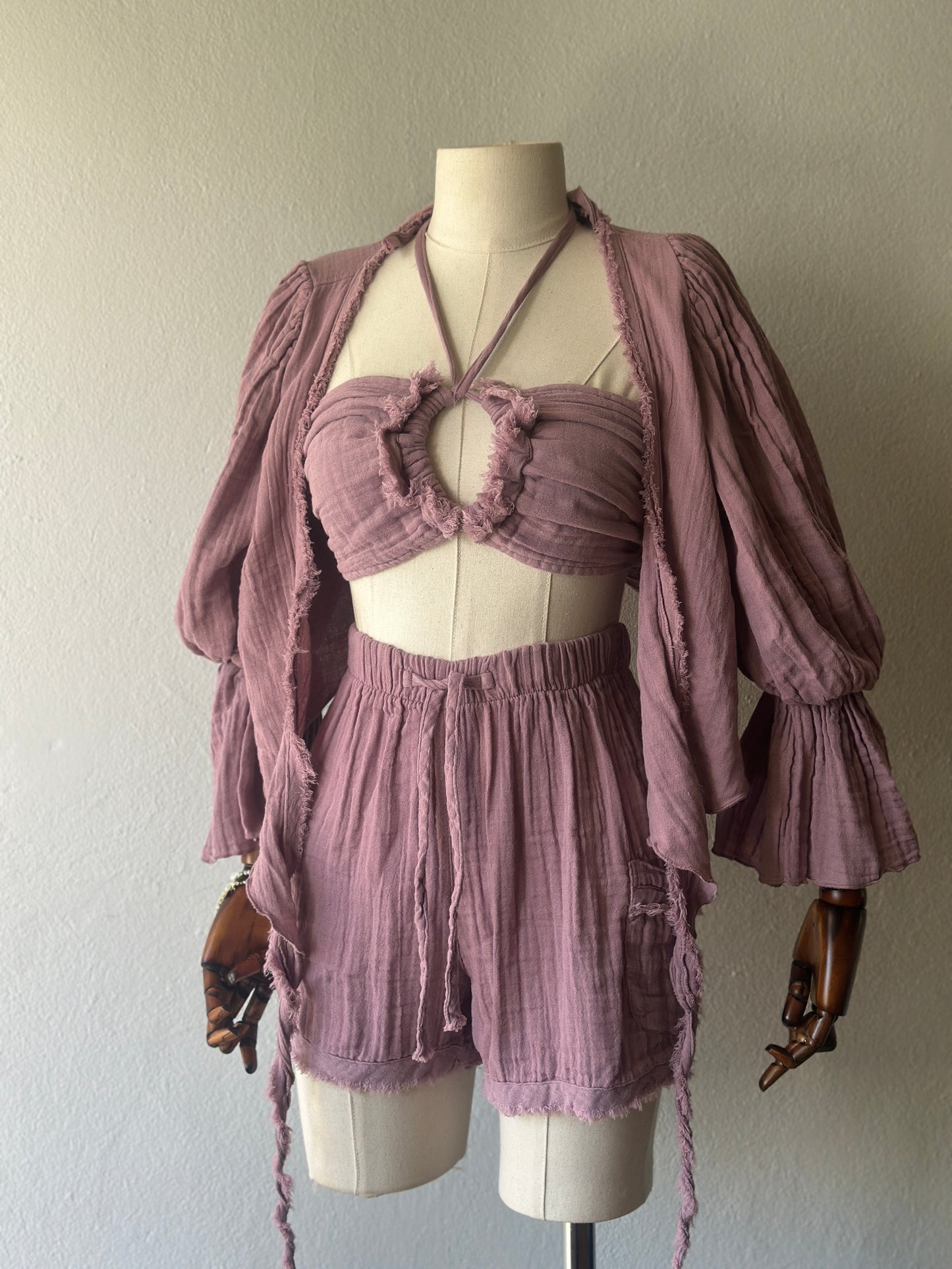 Luna 3lü şortlu takım - Gül Kurusu