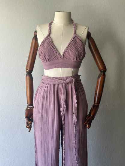 Özel Tasarım büstiyer+pantolon 2’li takım - Gül kurusu