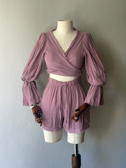 Luna Tasarım 2'li Şortlu Takım - Gül Kurusu