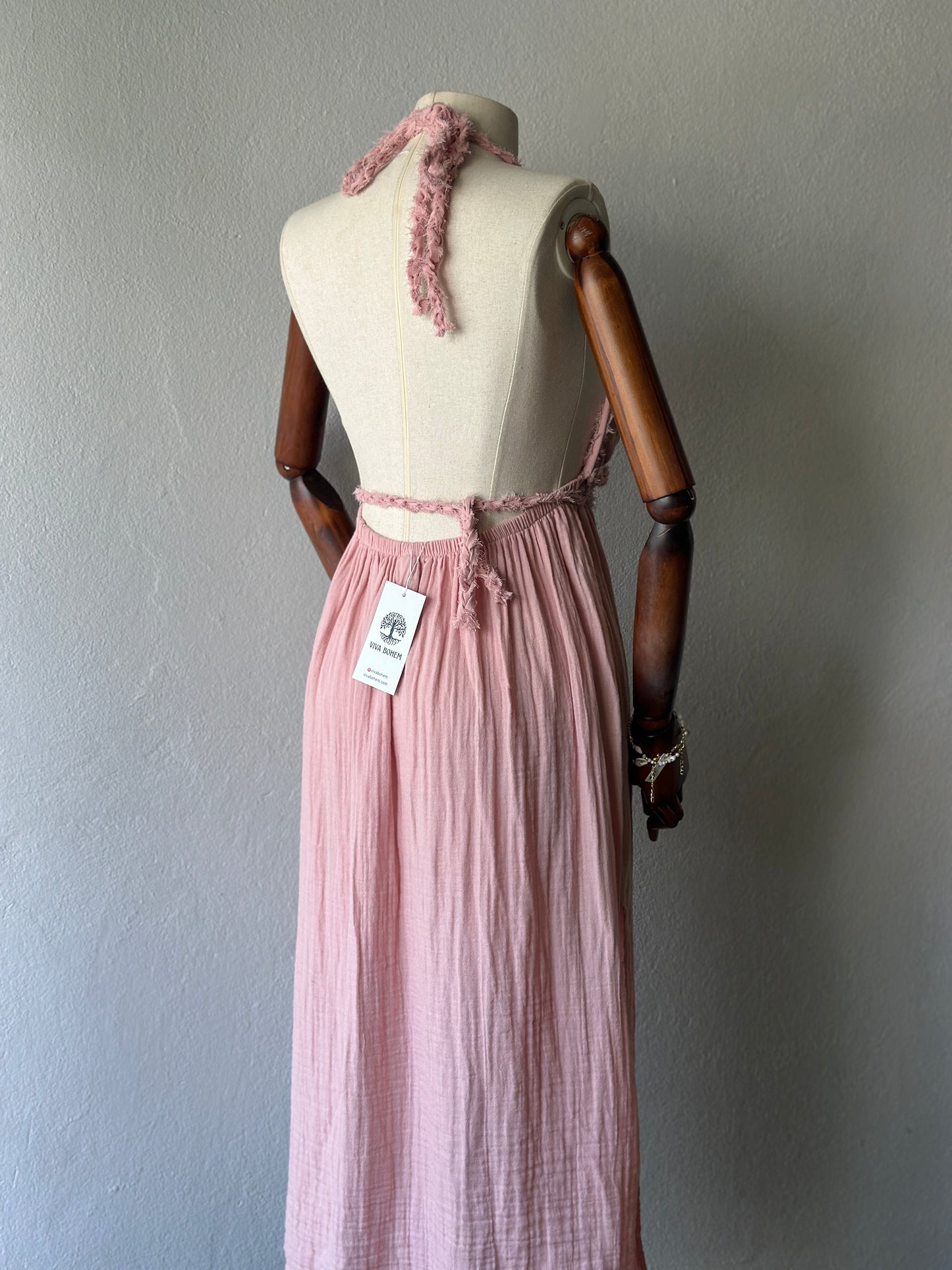 Atina Özel Tasarım Pudra rengi Elbise