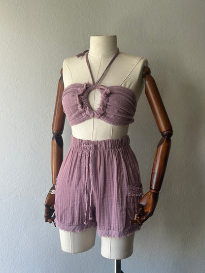 Luna 3lü şortlu takım - Gül Kurusu