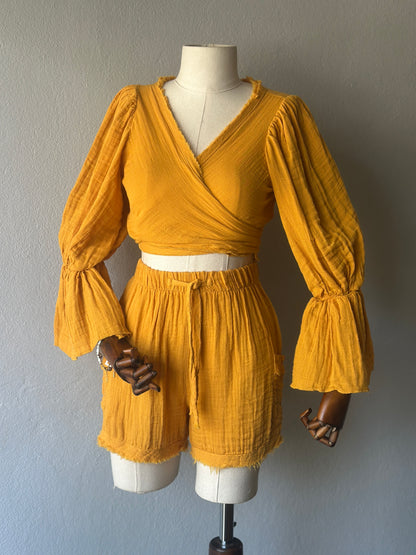 Luna şortlu 2’li Takım - Hardal