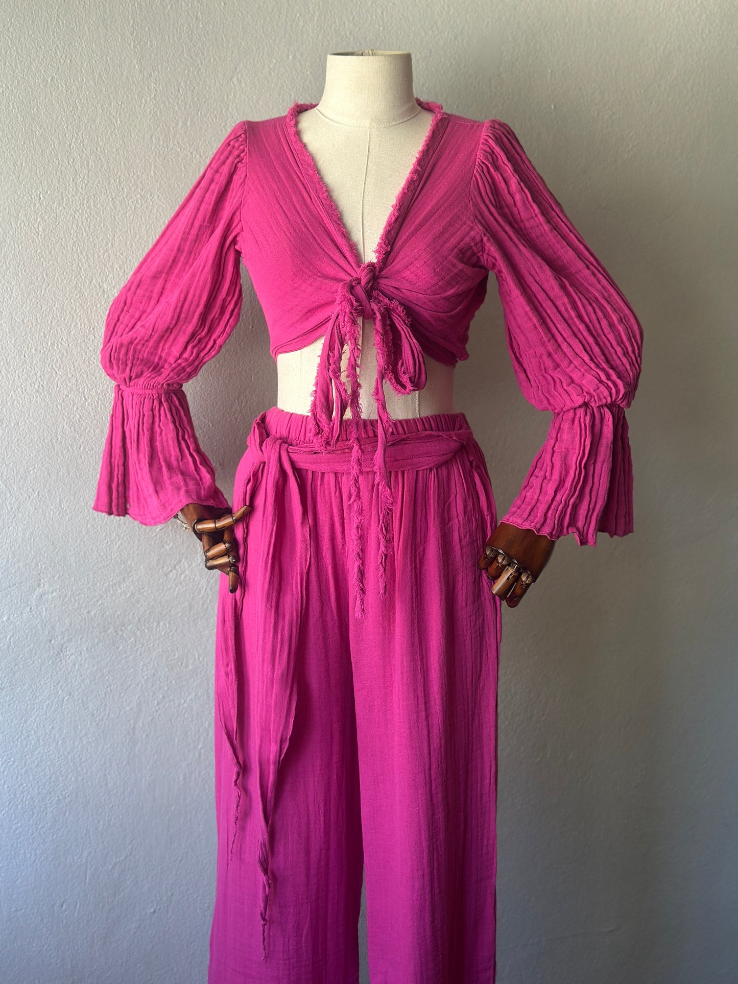 Bluz Pantolonlu 2'li Takım - Fuşya