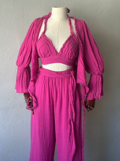 Riva Özel tasarım 3’lü takım - Fuşya