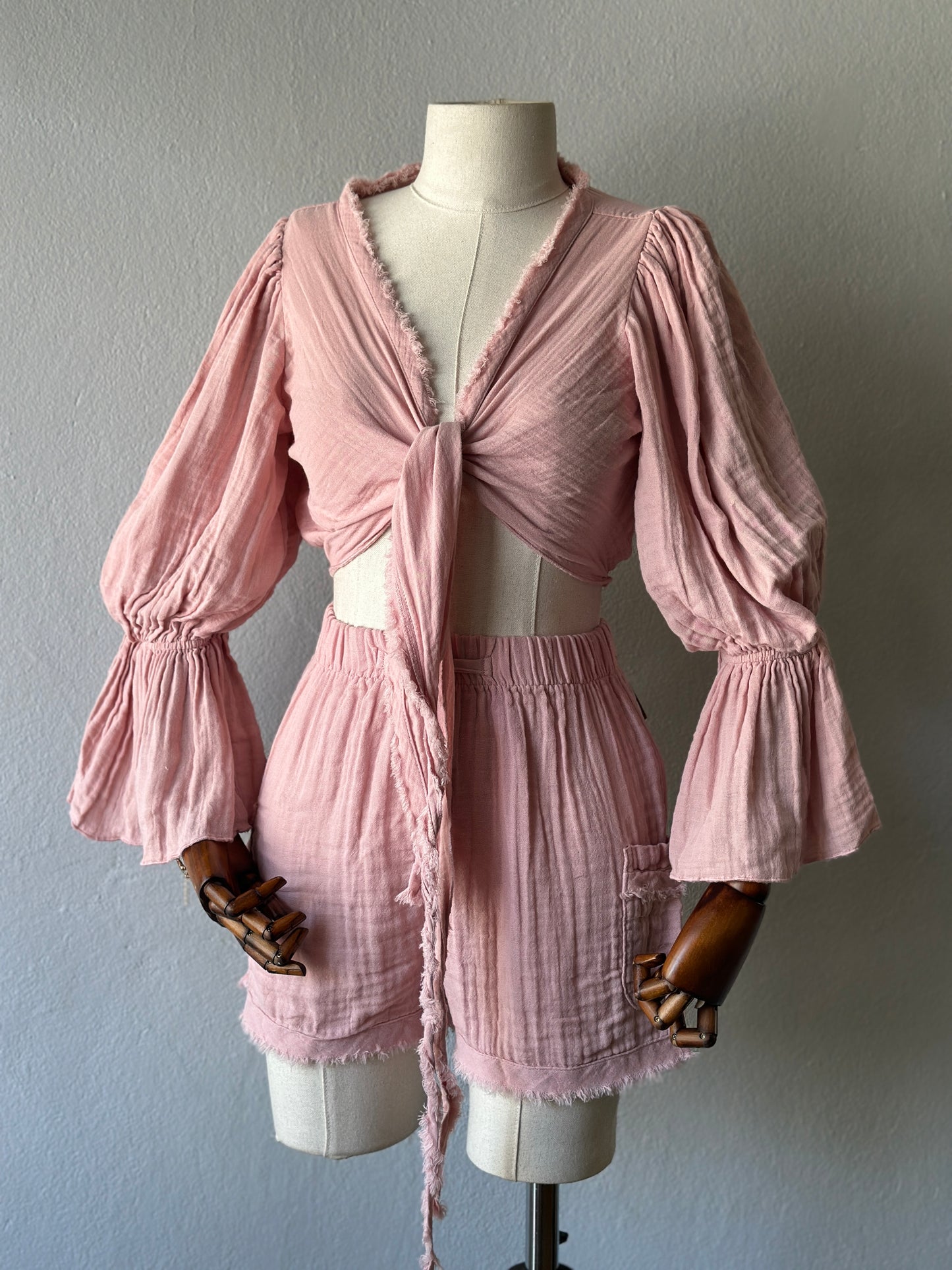 Luna Özel Tasarım Şortlu 2’li Takım - Pudra