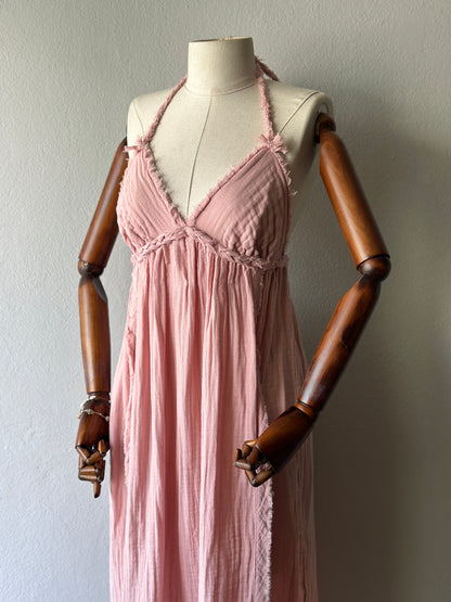 Atina Özel Tasarım Pudra rengi Elbise