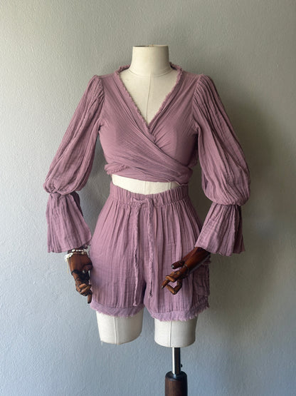 Luna Tasarım 2'li Şortlu Takım - Gül Kurusu