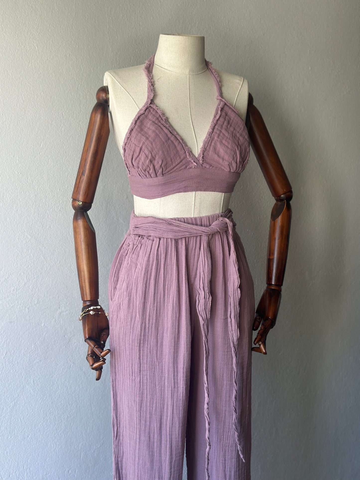 Özel Tasarım büstiyer+pantolon 2’li takım - Gül kurusu