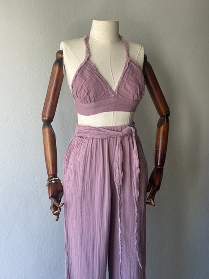 Özel Tasarım büstiyer+pantolon 2’li takım - Gül kurusu