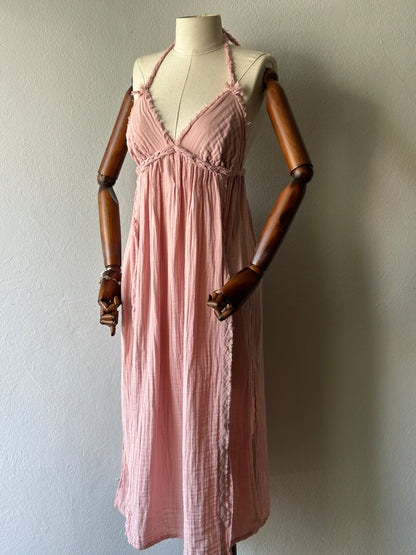 Atina Özel Tasarım Pudra rengi Elbise