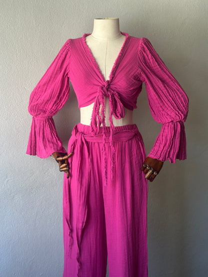 Bluz Pantolonlu 2'li Takım - Fuşya