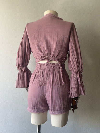 Luna Tasarım 2'li Şortlu Takım - Gül Kurusu