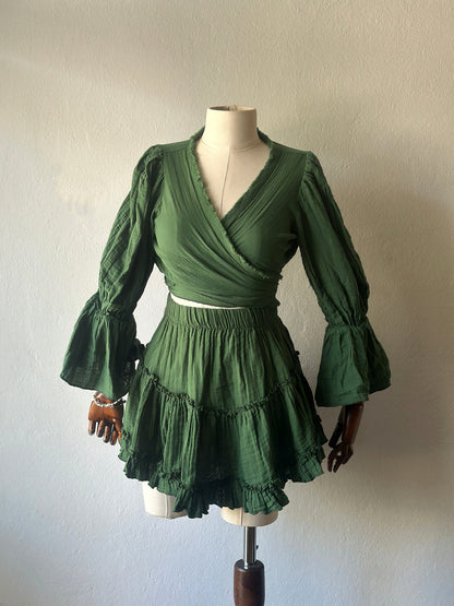 Luna Özel Tasarım 2li Takım - Koyu Yeşil