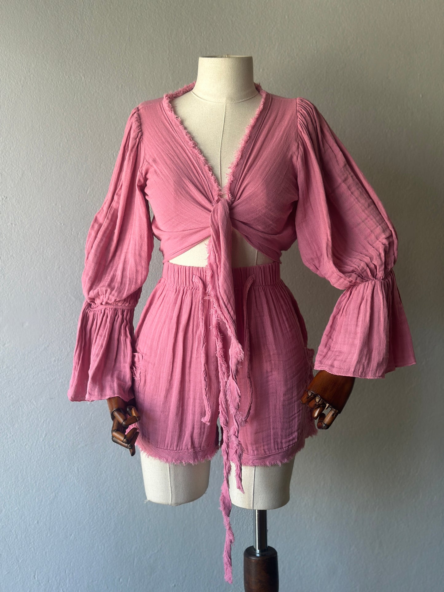 Luna şortlu 2li takım - Pembe