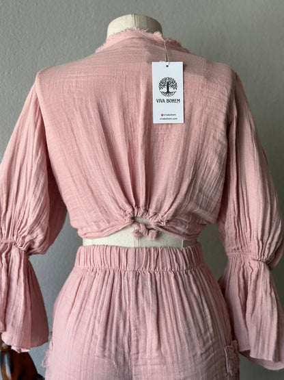 Luna Özel Tasarım Şortlu 2’li Takım - Pudra