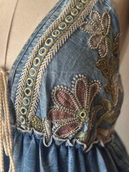 Özel Tasarım El Yapımı Kot Elbise