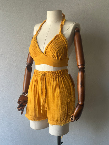 Diva Şortlu 2’li Takım - Hardal