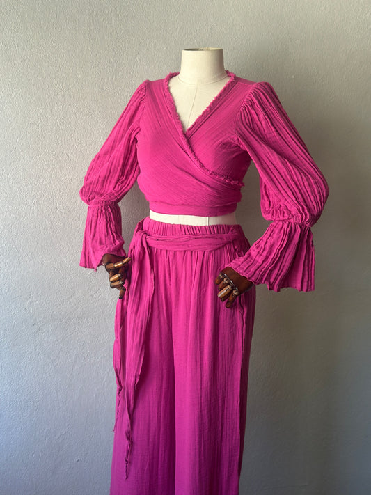 Bluz Pantolonlu 2'li Takım - Fuşya