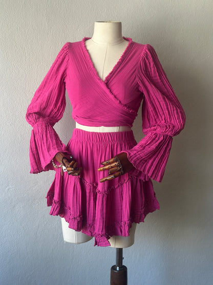 Özel Tasarım Boho 3lü Takım - Fuşya