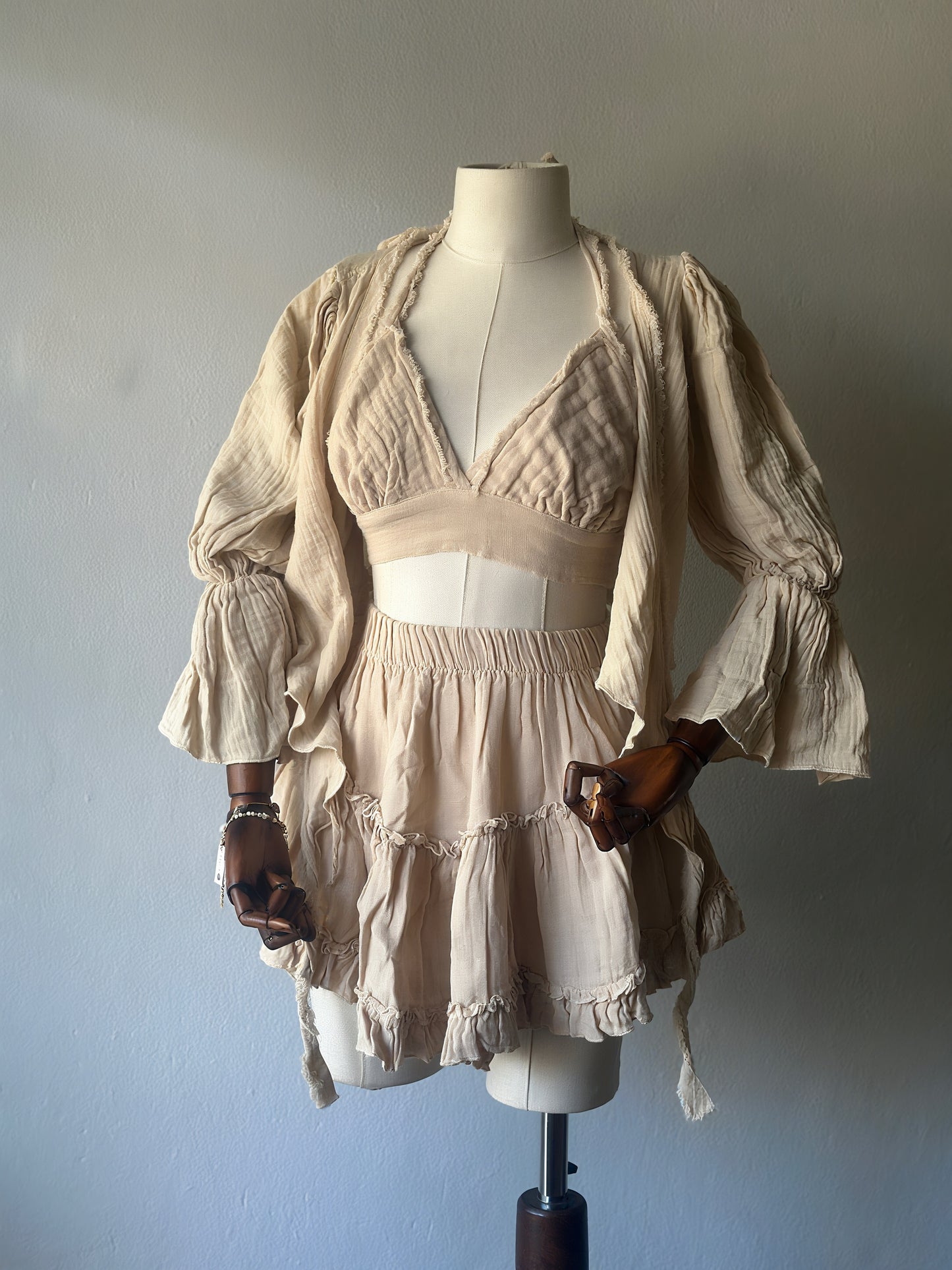 Özel Boho Tasarım 3lü Takım - Bej