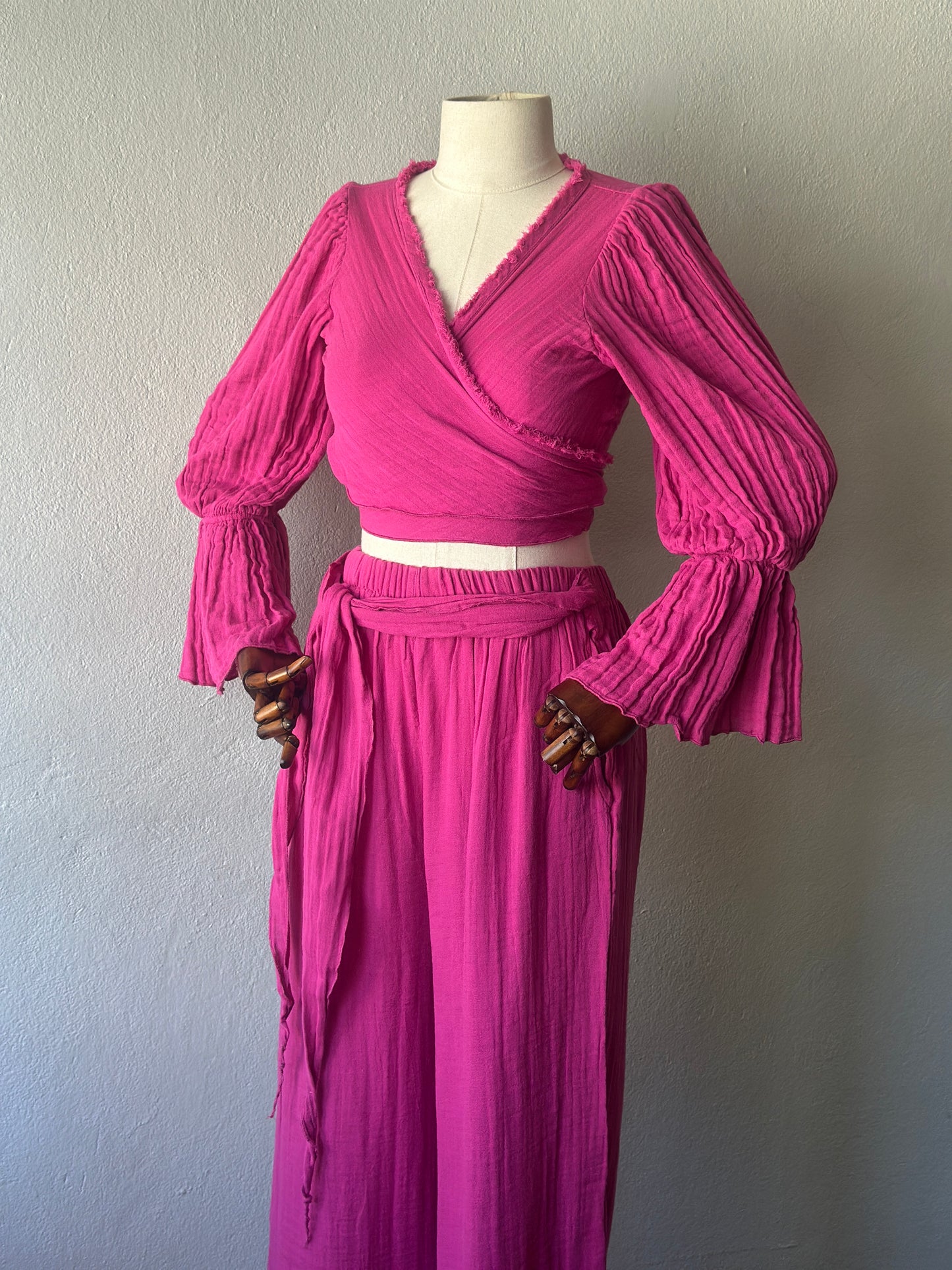Bluz Pantolonlu 2'li Takım - Fuşya