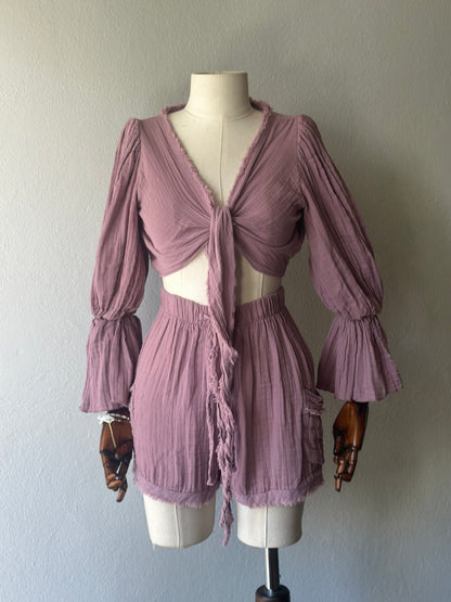 Luna Tasarım 2'li Şortlu Takım - Gül Kurusu