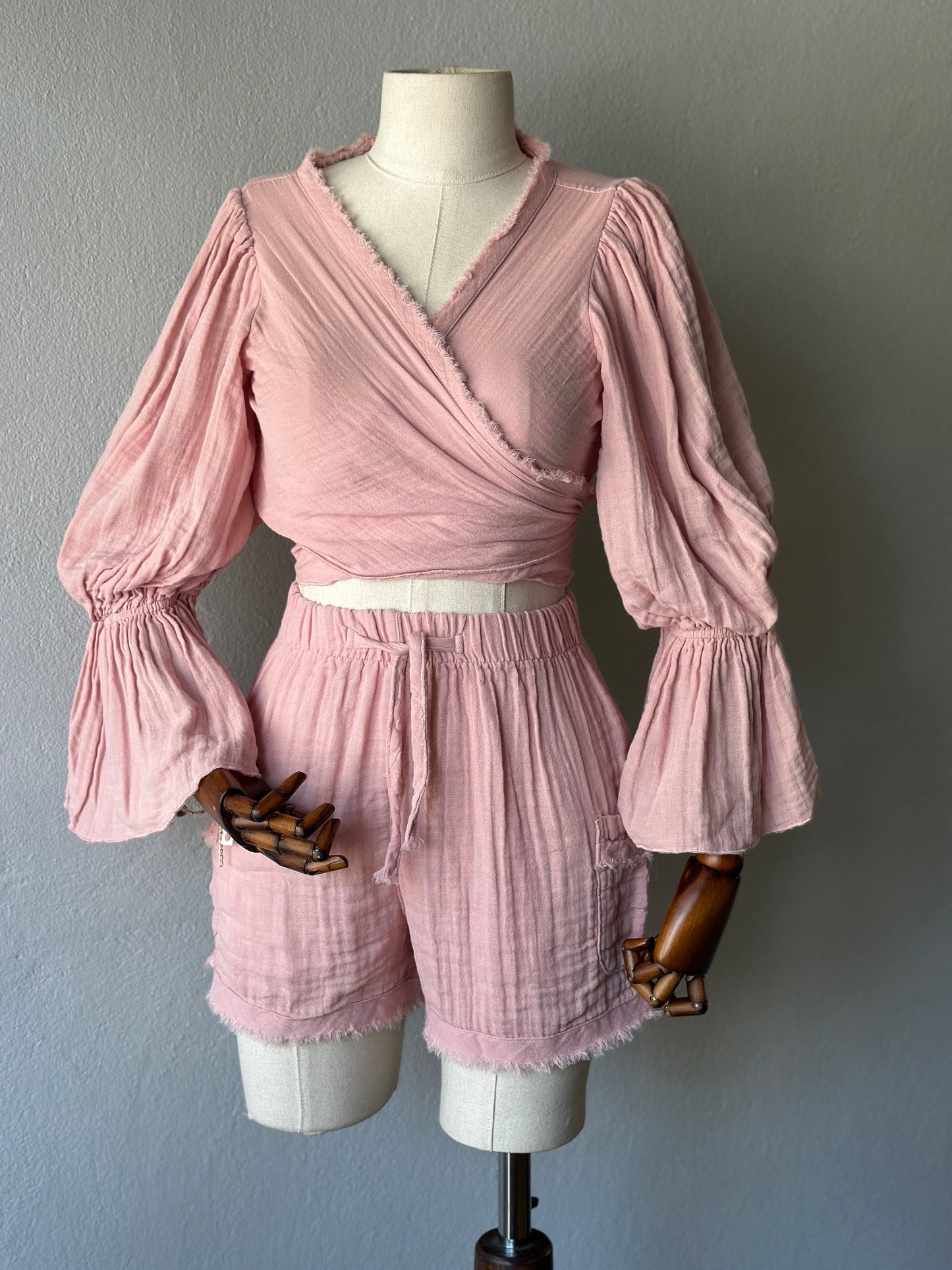 Luna Özel Tasarım Şortlu 2’li Takım - Pudra