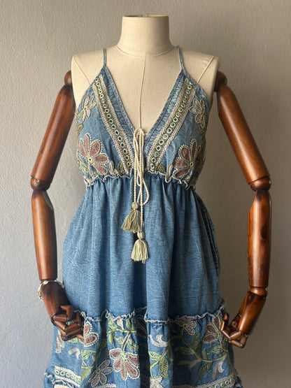 Özel Tasarım El Yapımı Kot Elbise